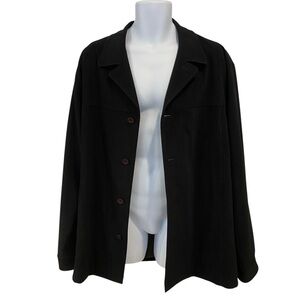 Massimo Moda Collezionne black velvet jacket striped tone/tone stretch Large XL